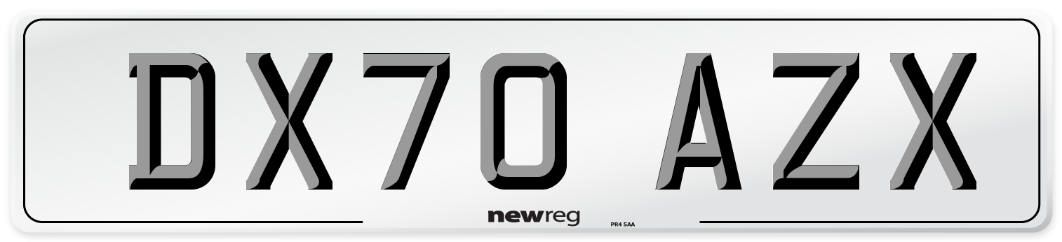 DX70 AZX Number Plate from New Reg